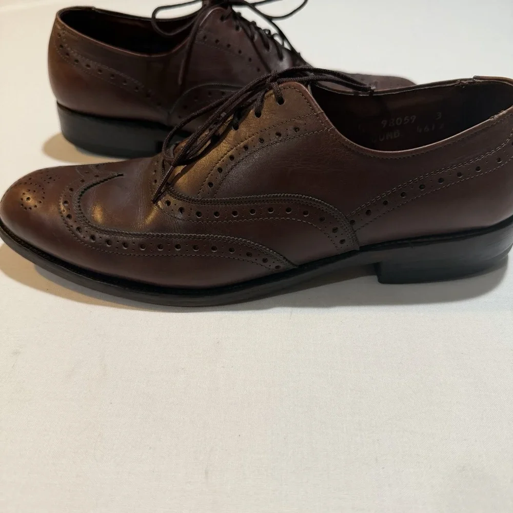 Allen Edmonds Chester Wingtip Oxfords Brown Leather Mens 8 A Narrow 4612 USA